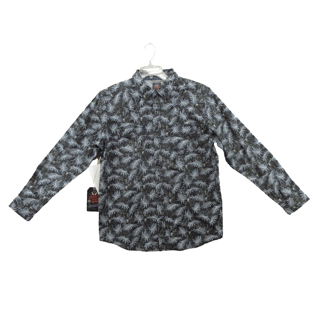 Moon Shine Men Shirt Medium Western Long Sleeve Cotton Snap New